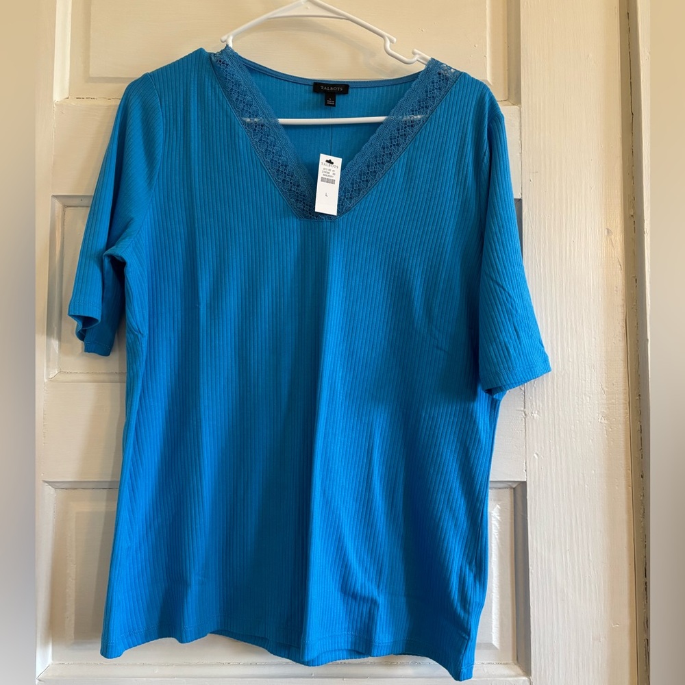 Blue V-Neck Women's Top